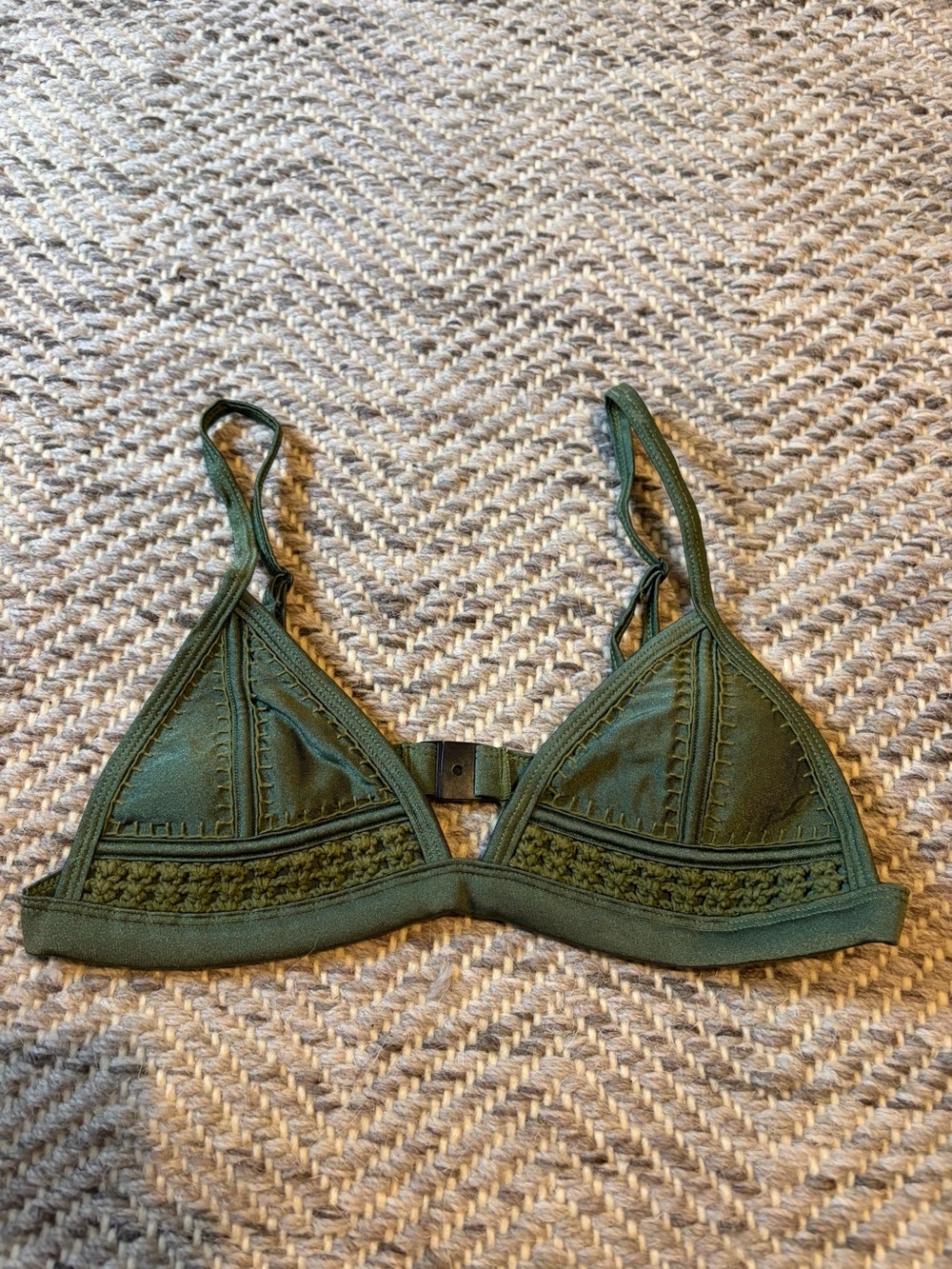 Triangl Olive Green Lace bikini top size small